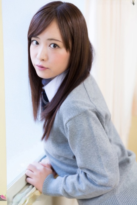 Japanese schoolgirl pulls down her cotton underwear during upskirt action 40973728