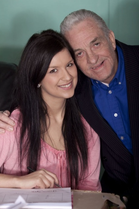 Dark haired teen performs oral sex on her aging sugar daddy 12502227