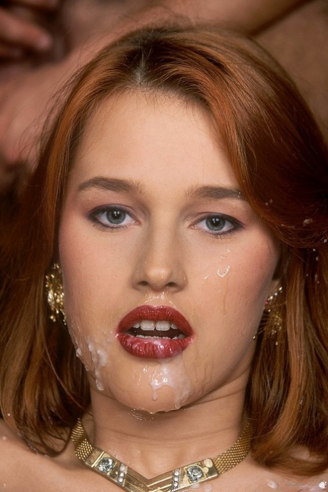 Young redhead Linda reenacts a vintage DP sex scene in black stockings 88331912
